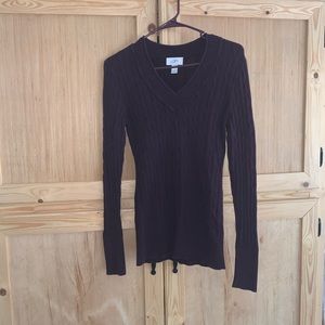 Ann Taylor Loft plum purple v-neck pullover sweater size S